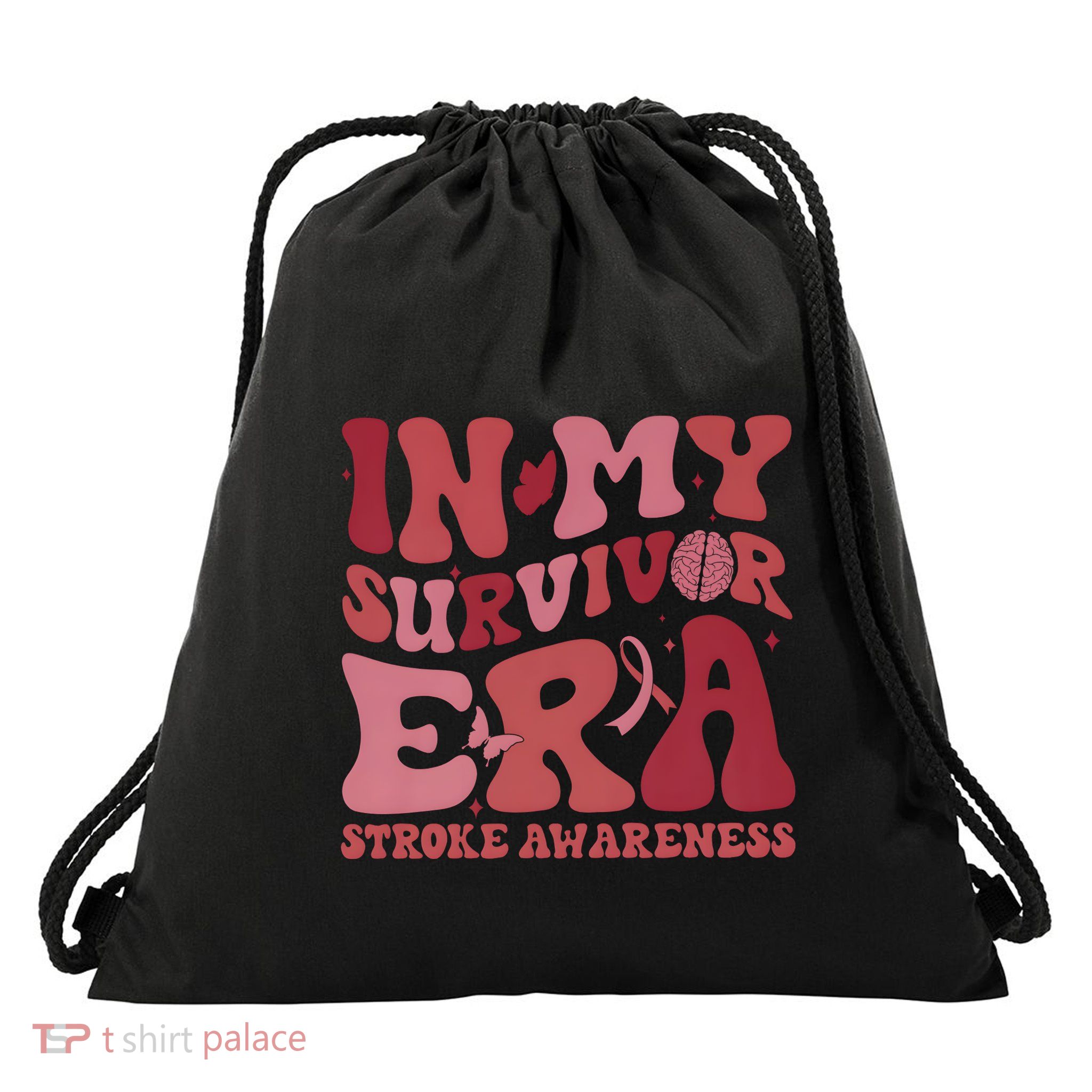 Stroke Awareness In My Survivor Era Drawstring Bag