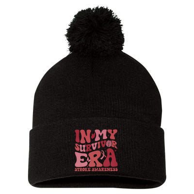 Stroke Awareness In My Survivor Era Pom Pom 12in Knit Beanie
