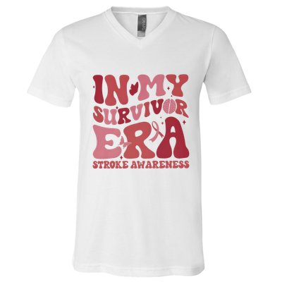 Stroke Awareness In My Survivor Era V-Neck T-Shirt