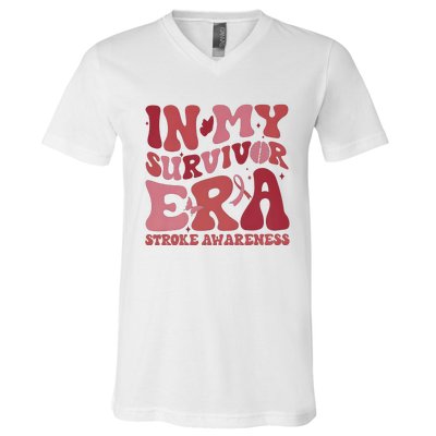 Stroke Awareness In My Survivor Era V-Neck T-Shirt