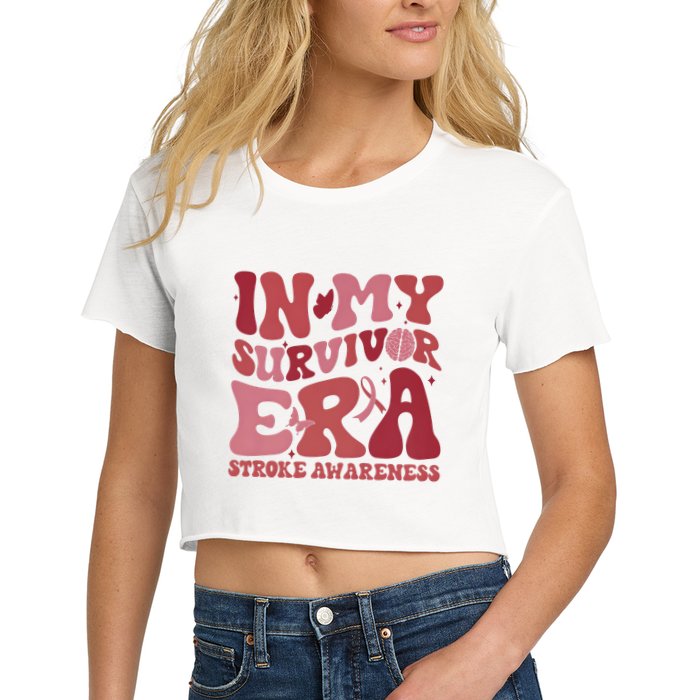 Stroke Awareness In My Survivor Era Women's Crop Top Tee