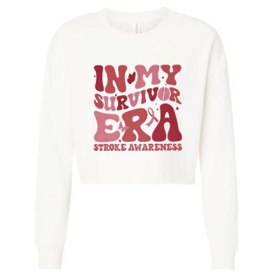 Stroke Awareness In My Survivor Era Cropped Pullover Crew