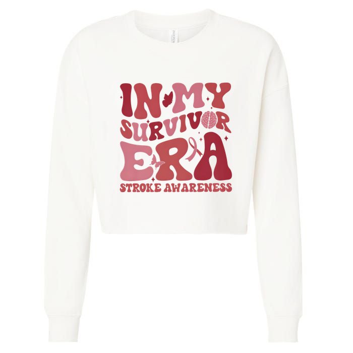 Stroke Awareness In My Survivor Era Cropped Pullover Crew
