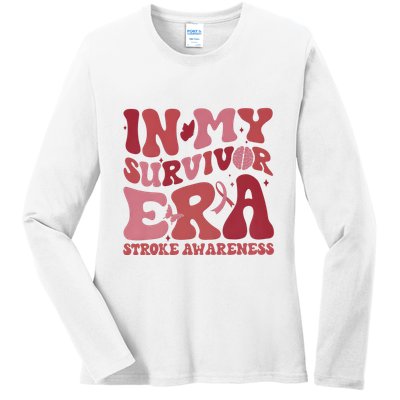 Stroke Awareness In My Survivor Era Ladies Long Sleeve Shirt