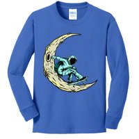 Skateboard Astronauts In Space Astronaut Skateboarding Funny Gift Kids Long Sleeve Shirt