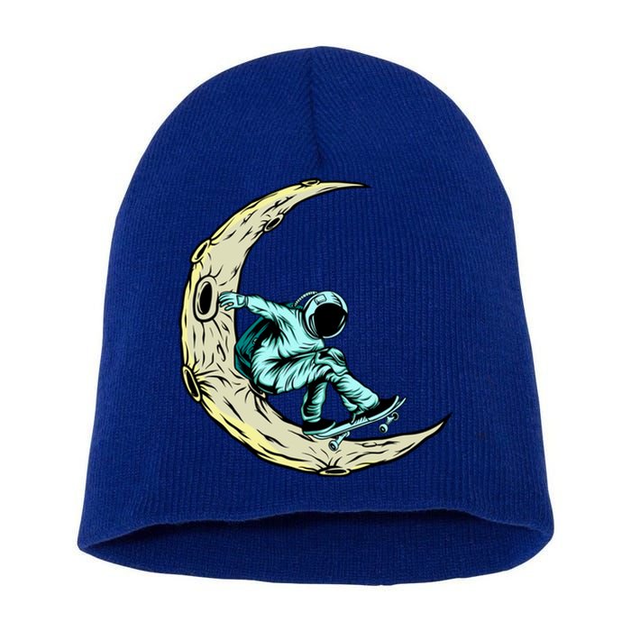 Skateboard Astronauts In Space Astronaut Skateboarding Funny Gift Short Acrylic Beanie