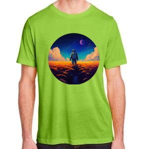 Stargazing Astronaut In Wheat Field Cosmos Adult ChromaSoft Performance T-Shirt