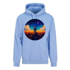 Stargazing Astronaut In Wheat Field Cosmos Unisex Surf Hoodie