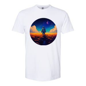 Stargazing Astronaut In Wheat Field Cosmos Softstyle CVC T-Shirt