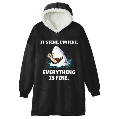 Shark Attack It’S Fine I’M Fine Everything Is Fine Hooded Wearable Blanket