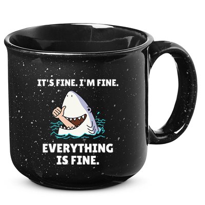 Shark Attack It’S Fine I’M Fine Everything Is Fine 15oz Campfire Ceramic Mug