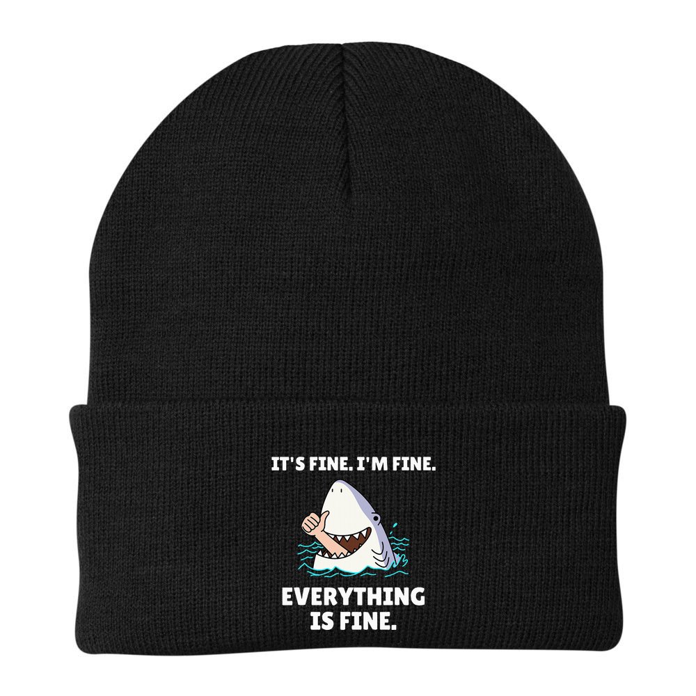 Shark Attack It’S Fine I’M Fine Everything Is Fine Beanie