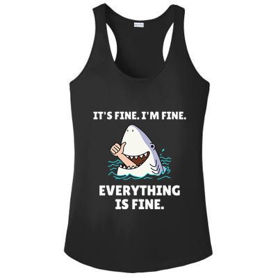 Shark Attack It’S Fine I’M Fine Everything Is Fine Ladies PosiCharge Competitor Racerback Tank
