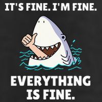 Shark Attack It’S Fine I’M Fine Everything Is Fine Microfiber Hand Towel
