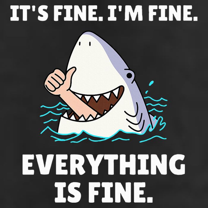 Shark Attack It’S Fine I’M Fine Everything Is Fine Microfiber Hand Towel