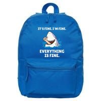 Shark Attack It’S Fine I’M Fine Everything Is Fine 16 in Basic Backpack