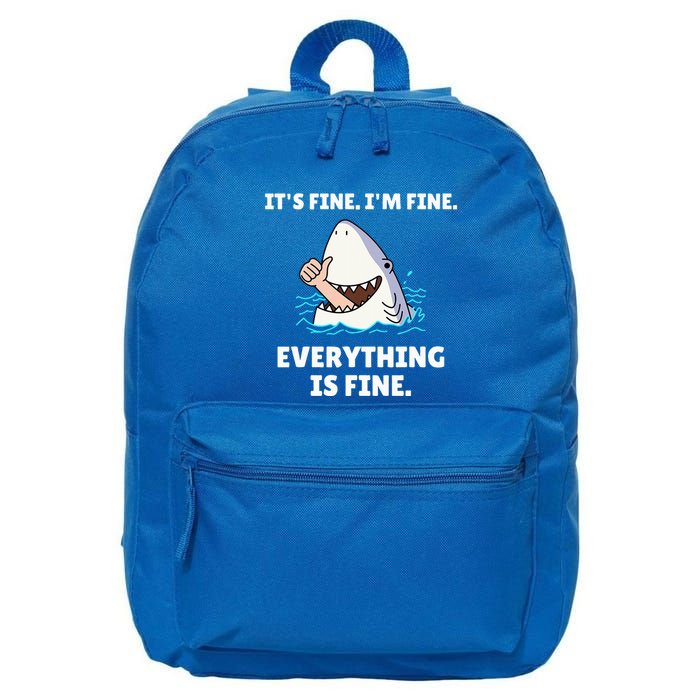 Shark Attack It’S Fine I’M Fine Everything Is Fine 16 in Basic Backpack