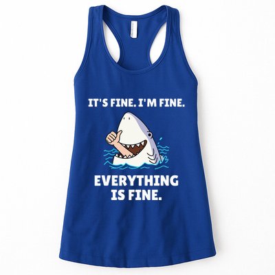 Shark Attack It’S Fine I’M Fine Everything Is Fine Womens Tank Top