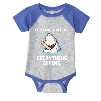 Shark Attack It’S Fine I’M Fine Everything Is Fine Infant Baby Jersey Bodysuit