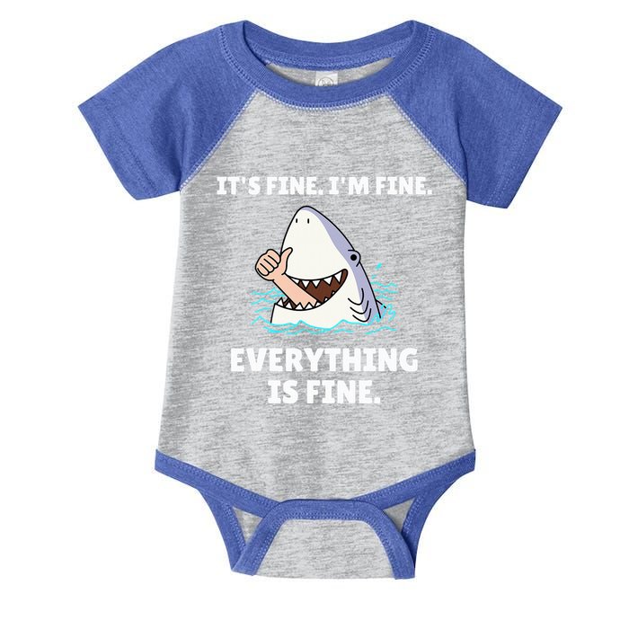 Shark Attack It’S Fine I’M Fine Everything Is Fine Infant Baby Jersey Bodysuit