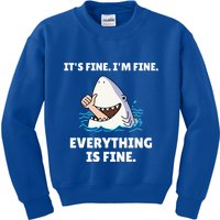 Shark Attack It’S Fine I’M Fine Everything Is Fine Kids Sweatshirt