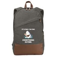 Shark Attack It’S Fine I’M Fine Everything Is Fine Cotton Canvas Backpack