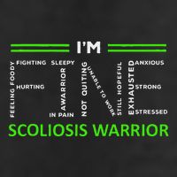 Scoliosis Awareness I´M Fine Green Ribbon Fighter 7 Panel Mesh Trucker Snapback Hat