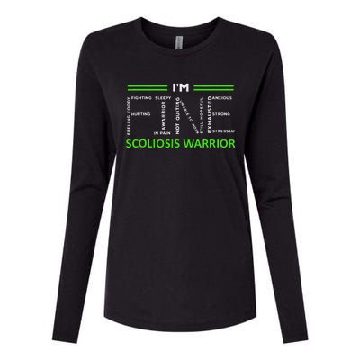 Scoliosis Awareness I´M Fine Green Ribbon Fighter Womens Cotton Relaxed Long Sleeve T-Shirt