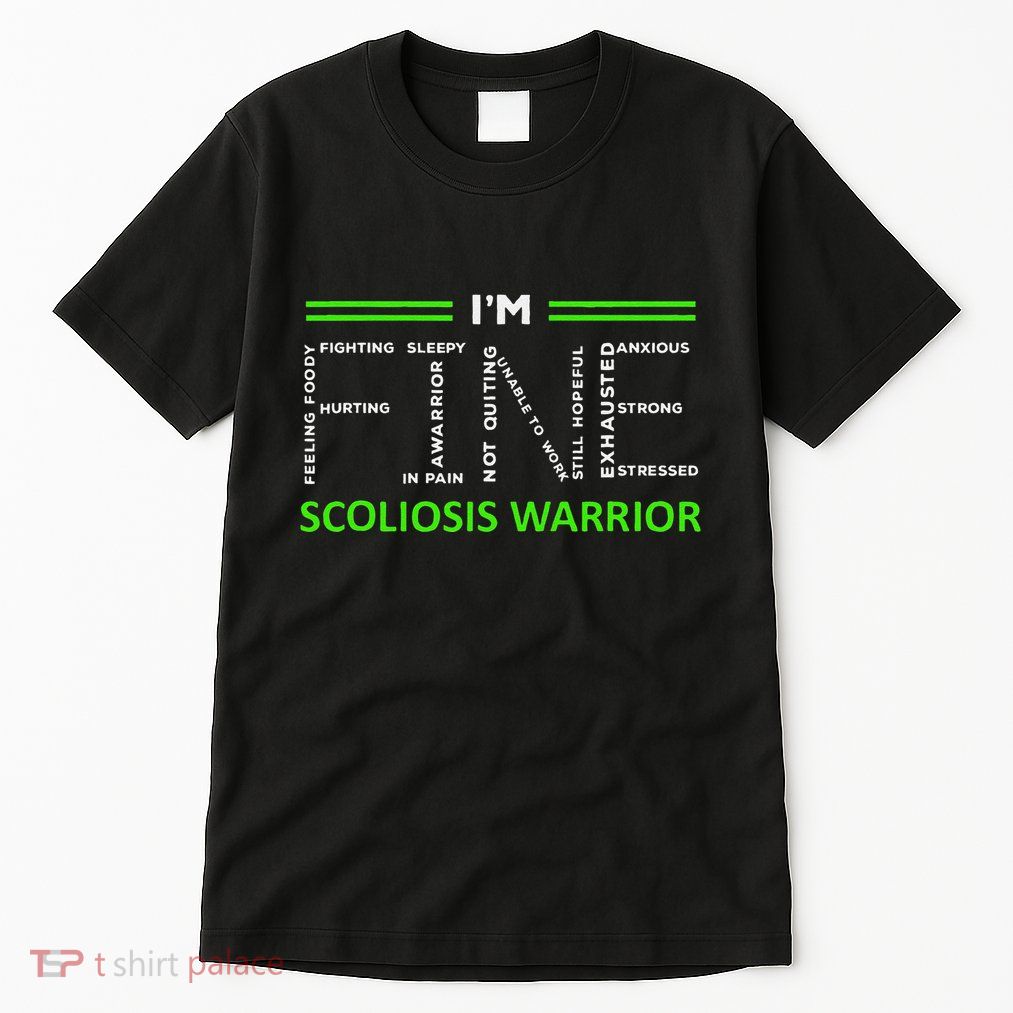 Scoliosis Awareness I´M Fine Green Ribbon Fighter Tall T-Shirt