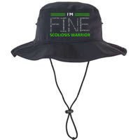 Scoliosis Awareness I´M Fine Green Ribbon Fighter Legacy Cool Fit Booney Bucket Hat