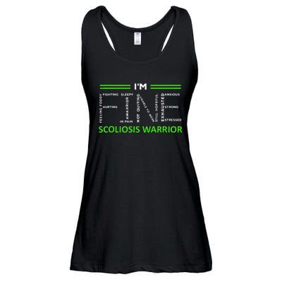 Scoliosis Awareness I´M Fine Green Ribbon Fighter Ladies Essential Flowy Tank