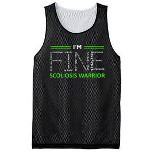 Scoliosis Awareness I´M Fine Green Ribbon Fighter Mesh Reversible Basketball Jersey Tank