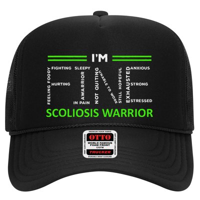 Scoliosis Awareness I´M Fine Green Ribbon Fighter Trucker Hat