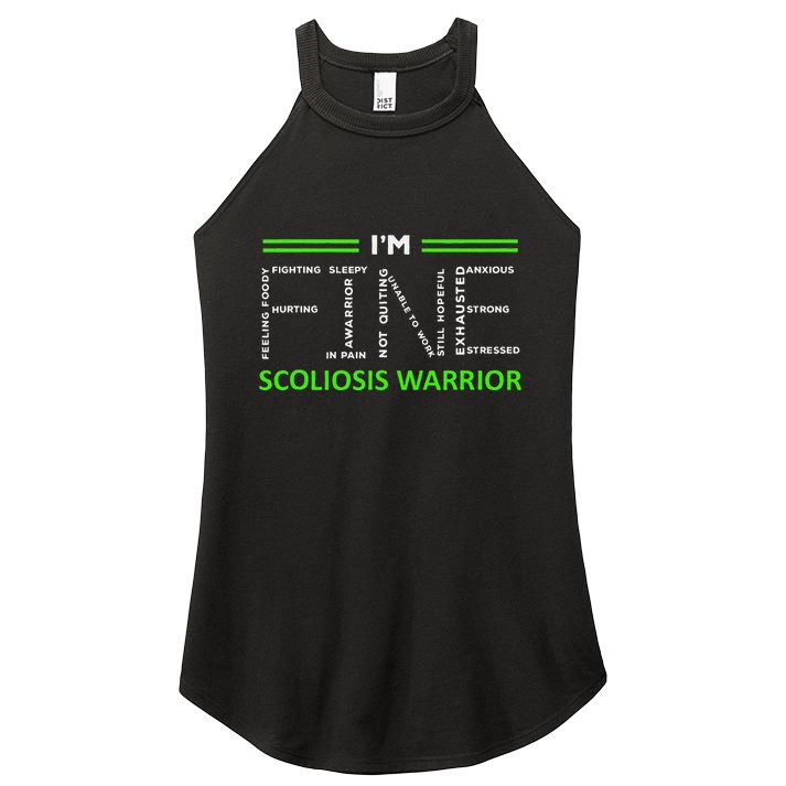 Scoliosis Awareness I´M Fine Green Ribbon Fighter Women's Perfect Tri Rocker Tank