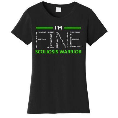 Scoliosis Awareness I´M Fine Green Ribbon Fighter Women's T-Shirt