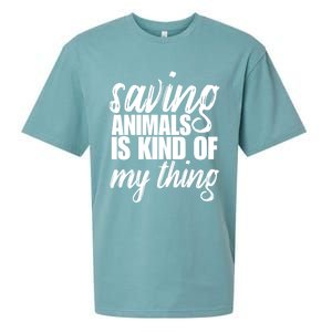 Saving Animals Is Kinda My Thing Rescue Cute Gift Wildlife Gift Funny Gift Sueded Cloud Jersey T-Shirt