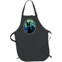 Sailor Moon Cat Starry Night Van Gogh Full-Length Apron With Pockets