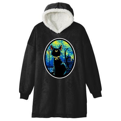 Sailor Moon Cat Starry Night Van Gogh Hooded Wearable Blanket