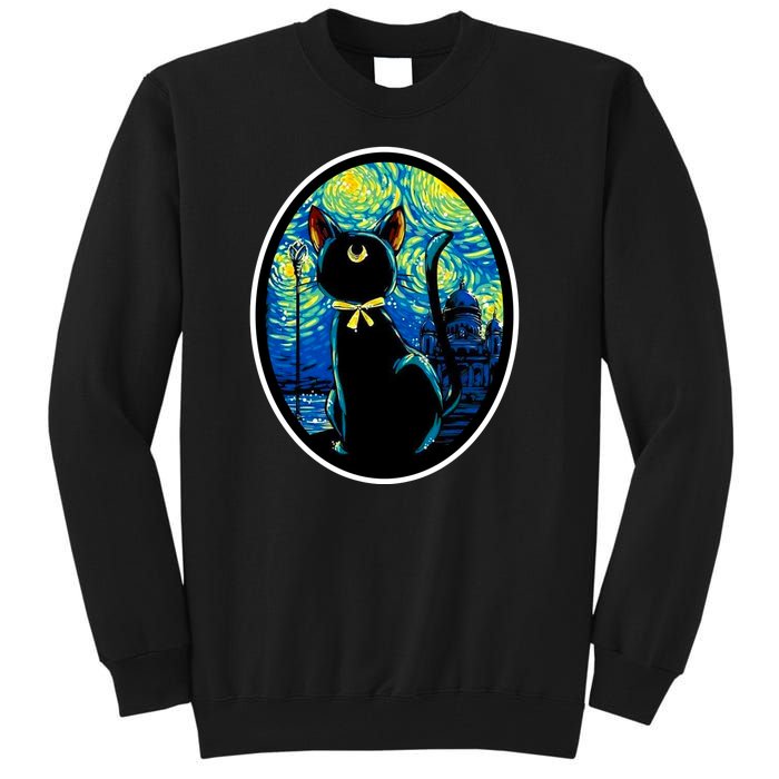 Sailor Moon Cat Starry Night Van Gogh Tall Sweatshirt