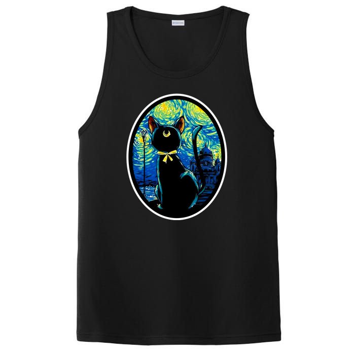 Sailor Moon Cat Starry Night Van Gogh PosiCharge Competitor Tank