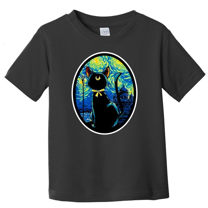 Sailor Moon Cat Starry Night Van Gogh Toddler T-Shirt