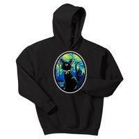 Sailor Moon Cat Starry Night Van Gogh Kids Hoodie