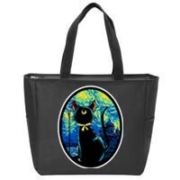 Sailor Moon Cat Starry Night Van Gogh Zip Tote Bag