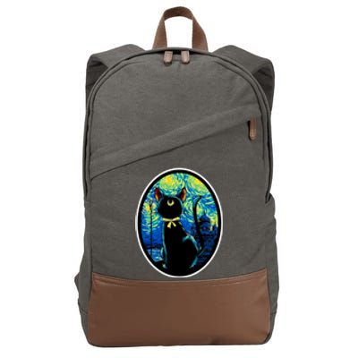 Sailor Moon Cat Starry Night Van Gogh Cotton Canvas Backpack