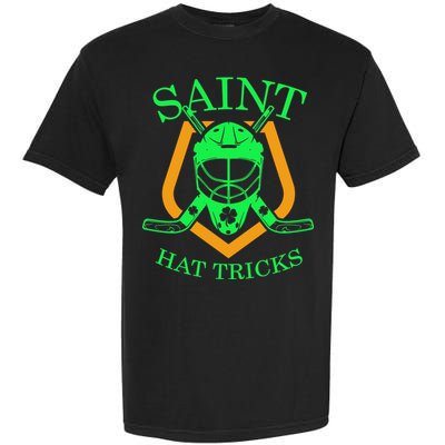 Saint Hat Tricks Funny Hockey St Patricks Day Garment-Dyed Heavyweight T-Shirt