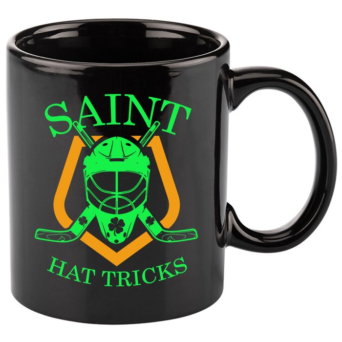 Saint Hat Tricks Funny Hockey St Patricks Day 11oz C Handle Ceramic Mug