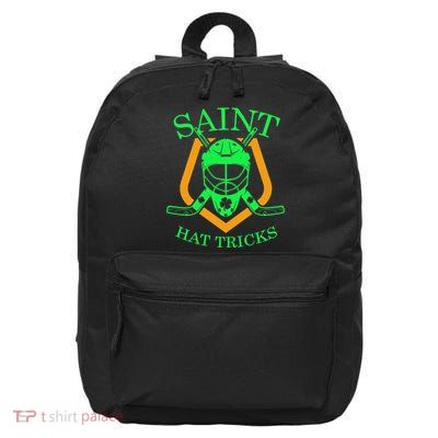 Saint Hat Tricks Funny Hockey St Patricks Day 16 in Basic Backpack