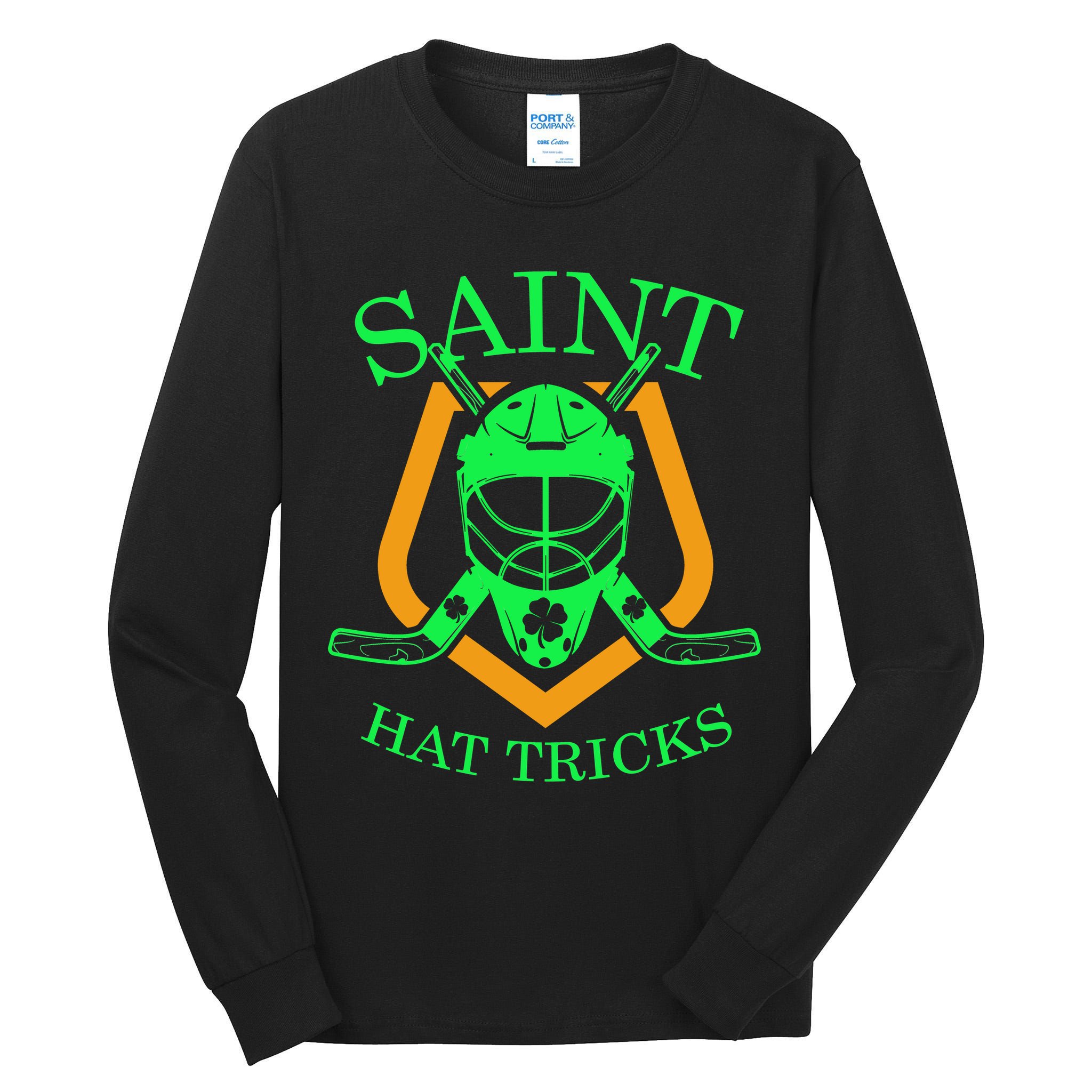 Saint Hat Tricks Funny Hockey St Patricks Day Tall Long Sleeve T-Shirt