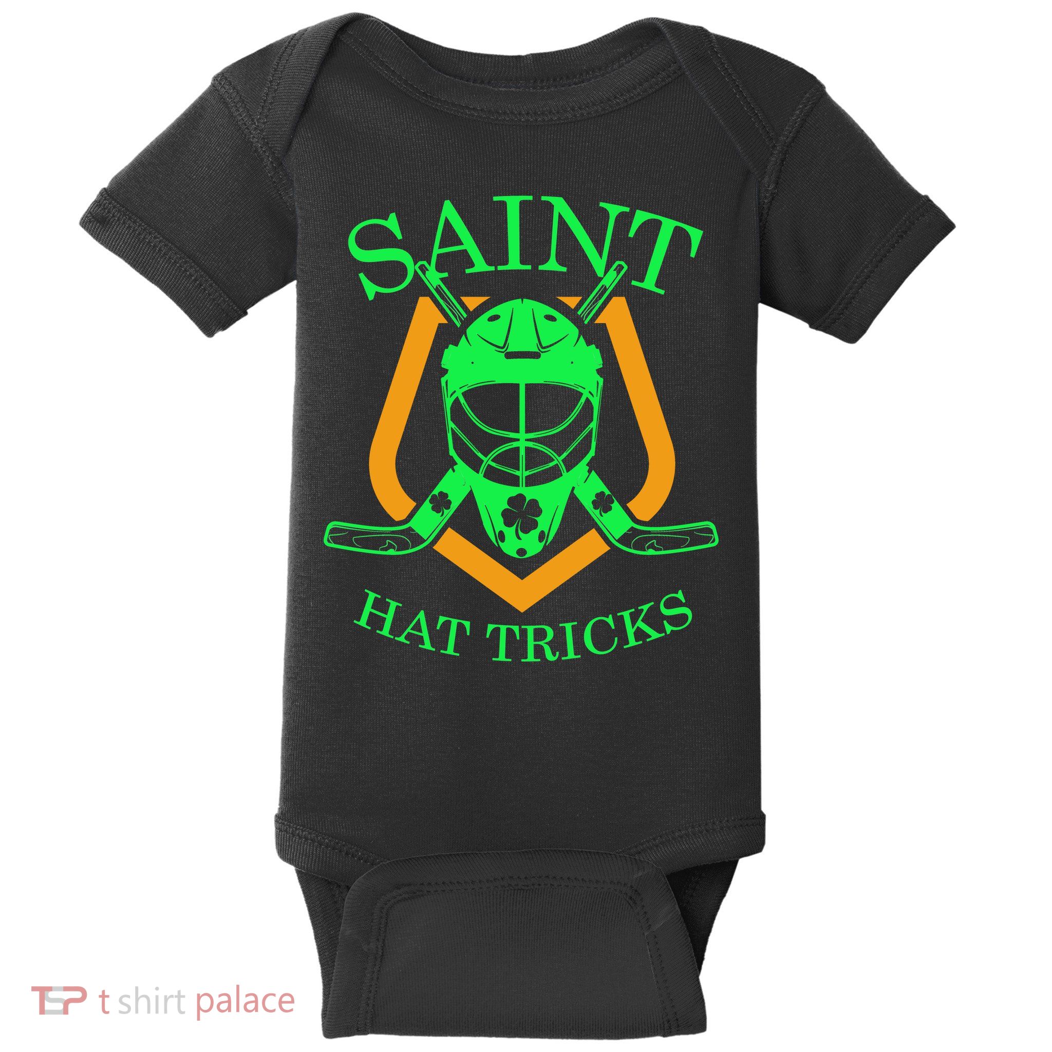 Saint Hat Tricks Funny Hockey St Patricks Day Baby Bodysuit