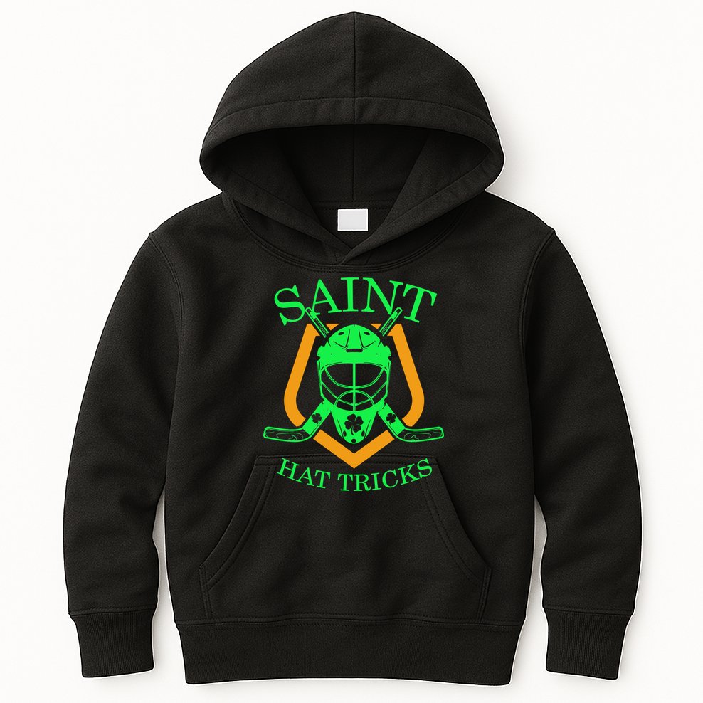 Saint Hat Tricks Funny Hockey St Patricks Day Kids Hoodie